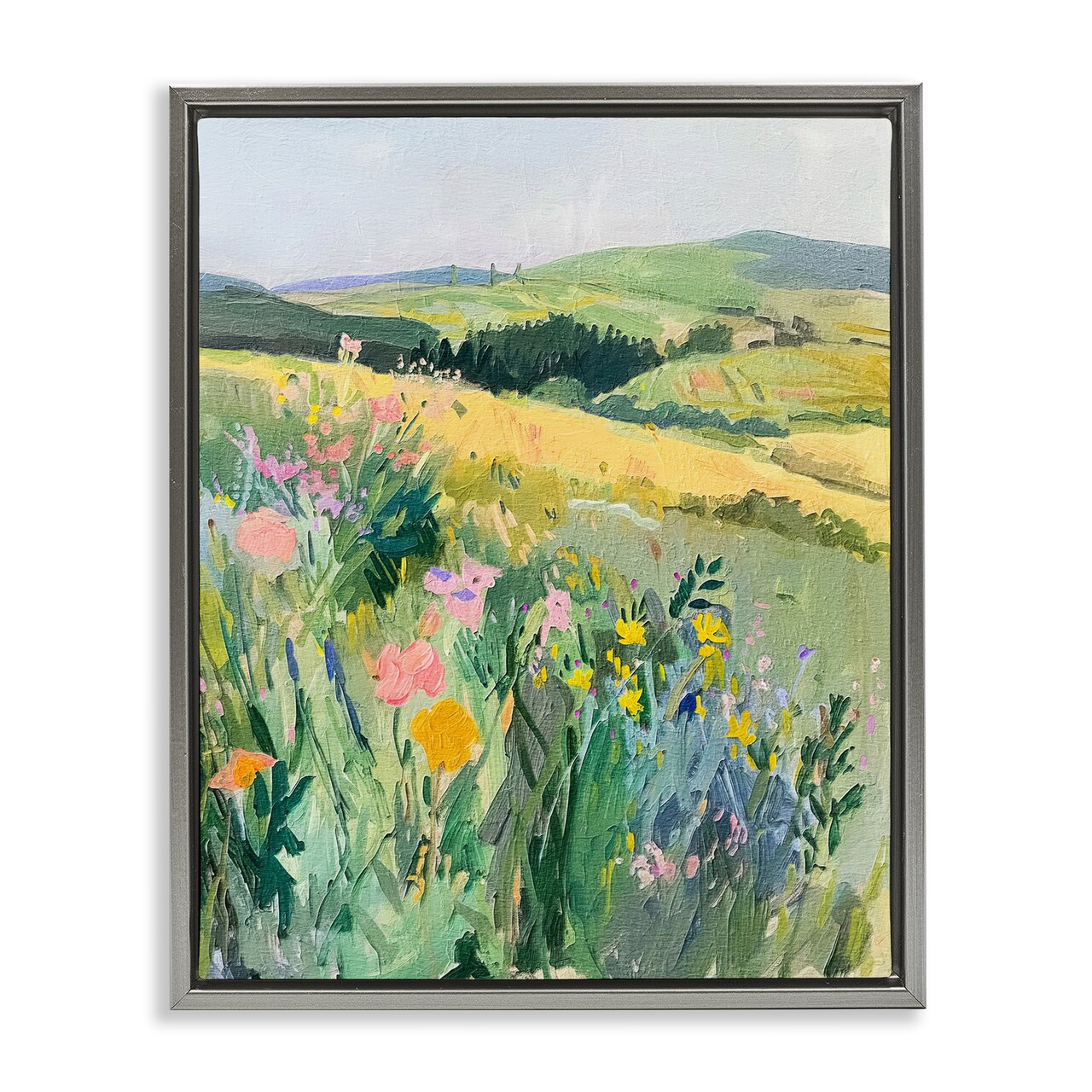 Stupell Industries Pastel Landscape Hills Floater Framed Canvas Wall Art Design by RileyB